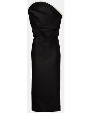 Magda Butrym Crochet-Trimmed Cotton Midi Dress - Black