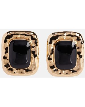 Self-Portrait Enamel Earrings - Black