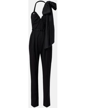 Max Mara Asymmetric Virgin Wool Jumpsuit - Black