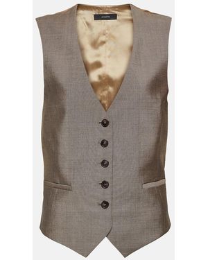 JOSEPH Kinglake Wool And Mohair Waistcoat - Brown