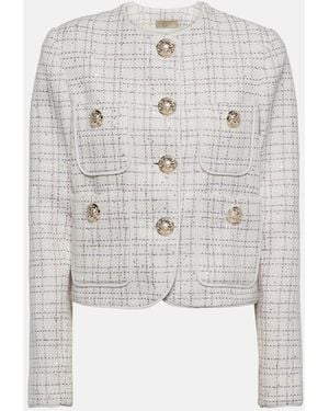 Elie Saab Embellished Tweed Jacket - White