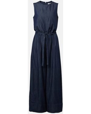 Max Mara Denise Chambray Jumpsuit - Blue