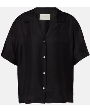 Asceno Prague Silk Twill Shirt - Black
