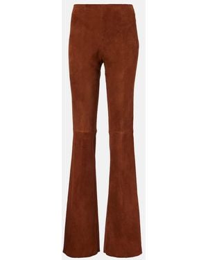 Stouls Gege Suede Flared Pants - Brown