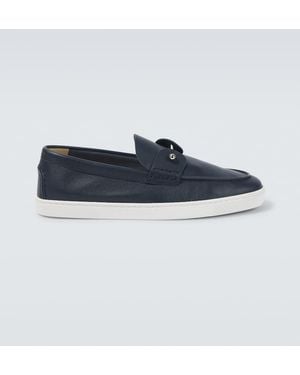 Christian Louboutin Chambeliboat Suede Boat Shoes - Blue