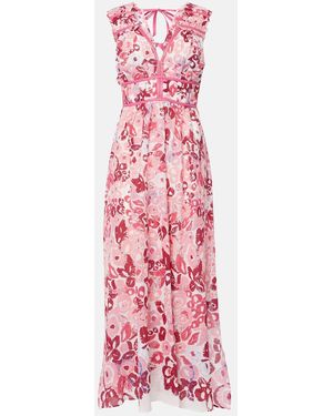 Poupette Chiara Floral Cotton Maxi Dress - Pink