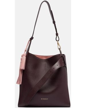 Givenchy Belted Medium Leather Shoulder Bag - Purple