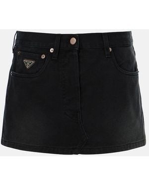 Prada Low-Rise Denim Skirt - Black