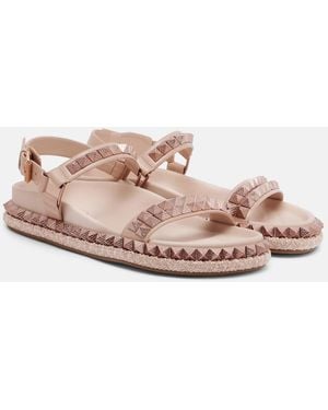 Christian Louboutin Pyrabizz Spiked Leather Sandals - Pink