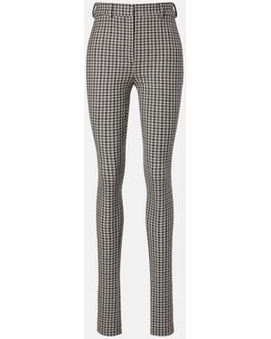 Acne Studios Checked Wool-Blend Slim Pants - Grey