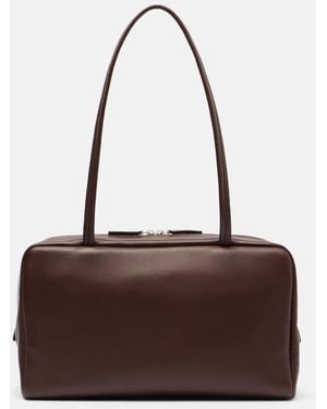 The Row Astra Leather Tote Bag - Brown