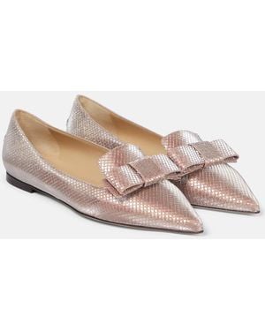 Jimmy Choo Gala Bow-Embellished Ballet Flats - Pink