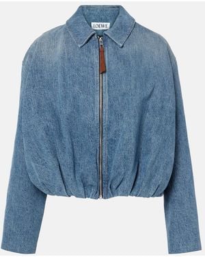 Loewe Draped Denim Jacket - Blue