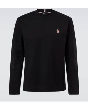 Moncler Apres Ski Cotton-Blend Jersey T-Shirt - Black