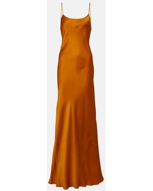 Victoria Beckham Cami Satin Gown - Brown