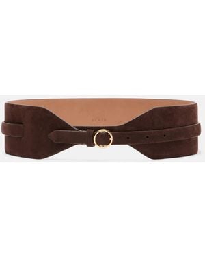 Alaïa Large Suede Belt - Brown