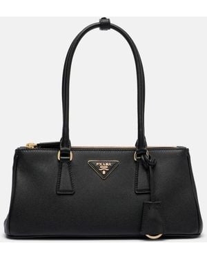 Prada Galleria Medium Leather Tote Bag - Black