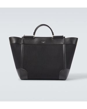 Dolce & Gabbana Leather-Trimmed Tote Bag - Black
