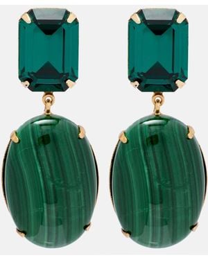 Jennifer Behr Xiomara 18Kt-Plated Drop Earrings - Green