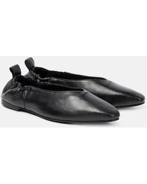 A.Emery Brie Leather Pointed Ballet Flats - Black
