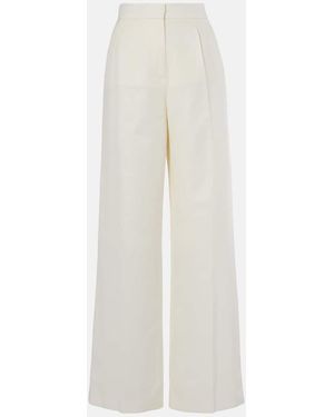 JOSEPH Alanel Silk And Cotton Wide-Leg Pants - White