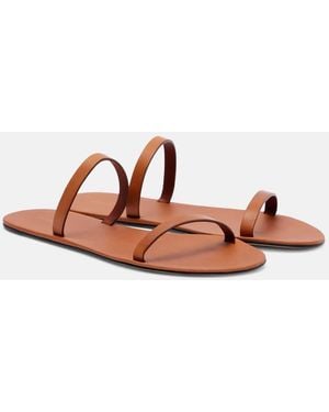 The Row Helena Leather Sandals - Brown