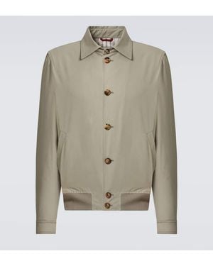 Brunello Cucinelli Cotton-Blend Bomber Jacket - Green