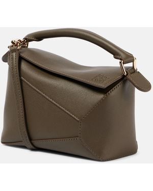 Loewe Puzzle Edge Mini Leather Tote Bag - Black
