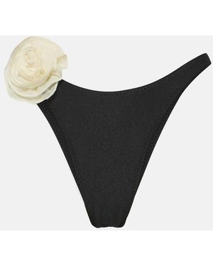 SAME 90S Floral-Applique Bikini Bottoms - Black