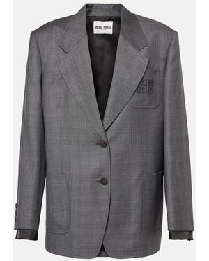 Miu Miu Virgin Wool Blazer - Grey