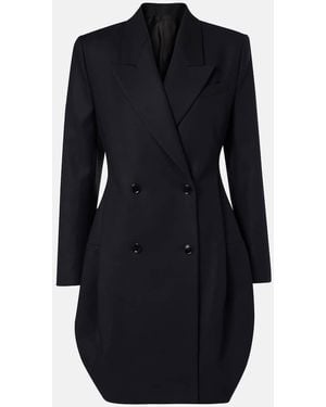 Alaïa Double-Breasted Cotton Blazer Dress - Blue