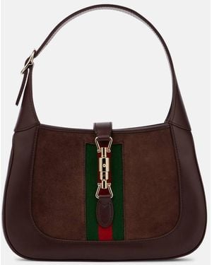 Gucci Jackie 1961 Medium Suede Shoulder Bag - Brown