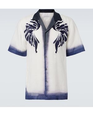 Dries Van Noten Embroidered Bowling Shirt - Blue