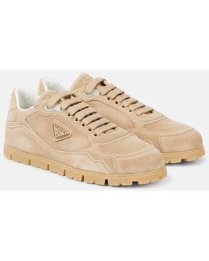 Prada Trail Suede Sneakers - Natural