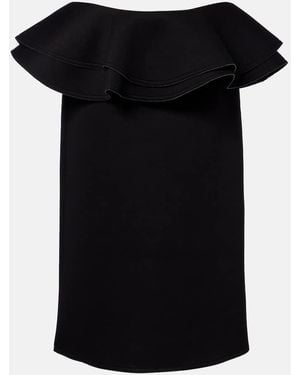 Plan C Ruffled Midi Skirt - Black