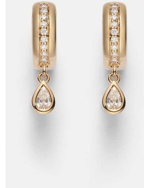 Roxanne First 14Kt Hoop Earrings With Diamonds - White