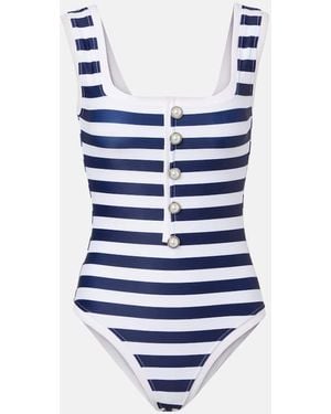 SAME Grace Striped Swimsuit - Blue