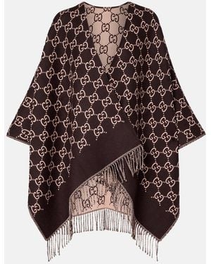 Gucci Wool Poncho - Brown
