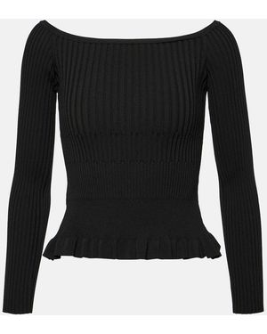 Altuzarra Kent Off-Shoulder Knitted Top - Black