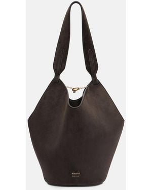 KHAITE Lotus Mini Suede Tote Bag - Black