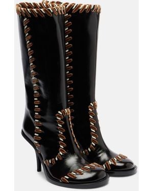 Dries Van Noten 90 Embellished Leather Boots - Black