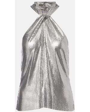 Rabanne Chainmail Halterneck Top - Grey