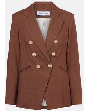 Veronica Beard Elle Dickey Linen-Blend Blazer - Brown