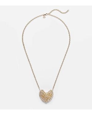 Sydney Evan Heart Large 14Kt Pendant Necklace With Diamonds - Metallic