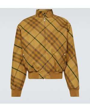 Burberry Check Pattern Bomber - Yellow