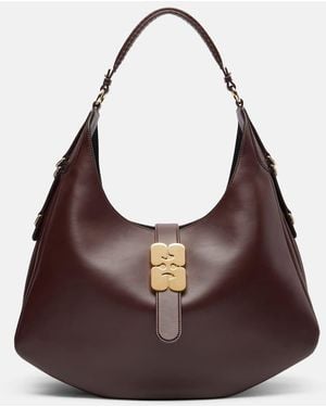 Ganni Kat Large Shoulder Bag - Brown