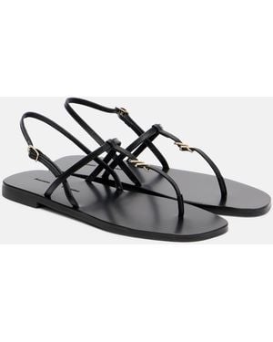 Proenza Schouler Monogram Leather Thong Sandals - White