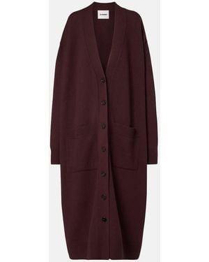 Jil Sander Oversized Wool Cardigan - Red