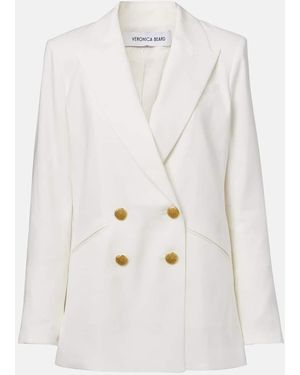 Veronica Beard Dale Linen-Blend Blazer - White