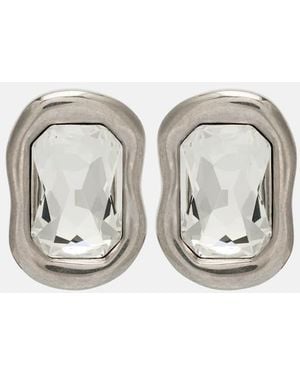 Givenchy Sculptural Crystal Embellished Earrings - Metallic